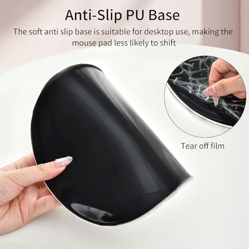 Seorsok Red Flower Mouse Pad with Gel Wrist Support Mouse Pad,Ergonomic Aesthetic,Comfortable Mousepad for Office Game Work Computer,Pain Relief Mousepad with Non-Slip Silicone Base,Blooming Floral