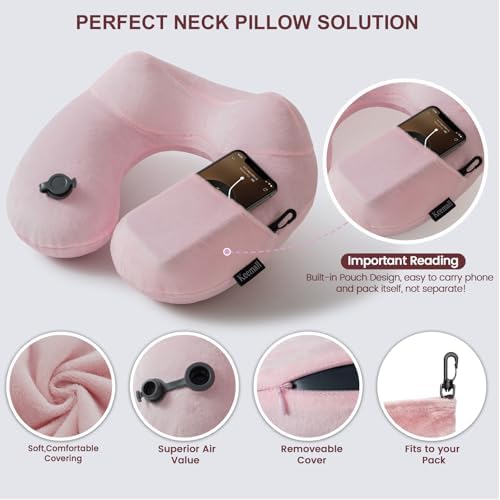 Keemall Inflatable Travel Neck & Shoulder Pillow for Airplanes&Long Trips