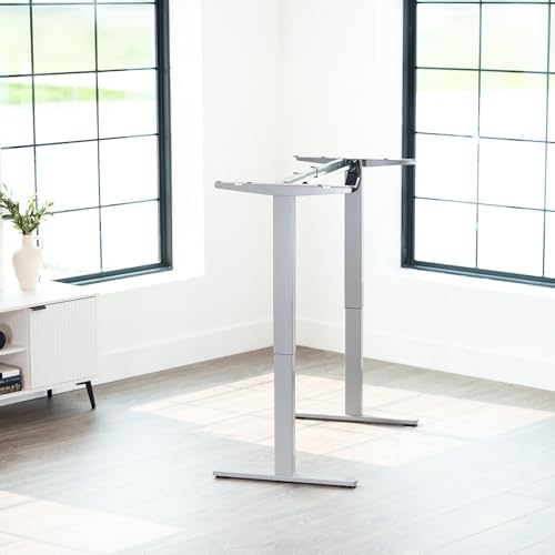 VIVO Gray Brushless Motor Electric Standing Desk Frame, DESK-V100EGY