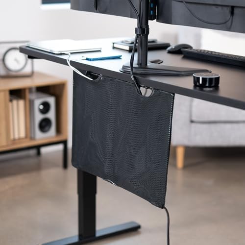 VIVO Black Under Desk 24 in Cable Management Sleeve, DESK-SKIRT-24