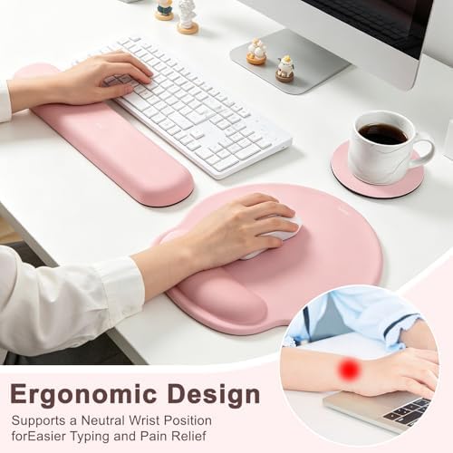 Ergonomic Mouse Pad with Wrist Rest, Mouse Pads for Desk Wrist Support
