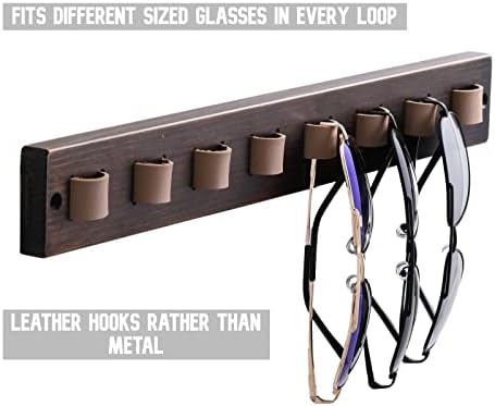 Gifts for Men Sunglass Organizer Wall Mounted Sunglasses Rack Wood Sun Glasses Holder for Multiple Glasses Hanger Storage Unique Birthday Gifts for Husband Dad