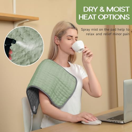 Heating Pad for Full Body Pain Relief 6 Heat Levels 4 Timers Soothes Back, Waist, Neck & Leg Aches Moist Machine Washable Holiday Wellness Gift