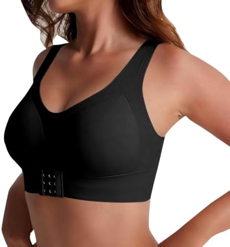 Posture Corrector Bra for Women Cross Back Front Closure Full Coverage Bras