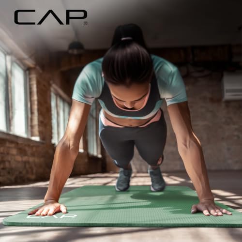 CAP Barbell 1/2-Inch High Density Exercise Yoga Mat with Strap | Multiple Options