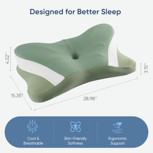 Cervical Neck Pillow, Memory Foam Contour Pillow, Queen