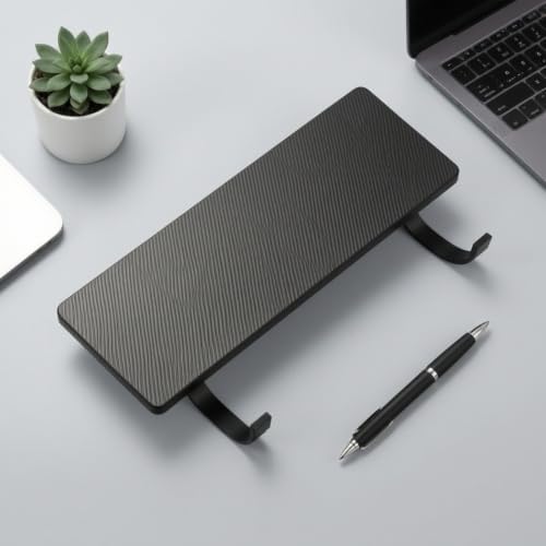 Desk Extension Board Armrest Shelf Keyboard Tray Wrist Rest with Clamp Hook Space Saving Add On with Carbon Fiber Suitable for Compact desks Dorm, 55x24cm