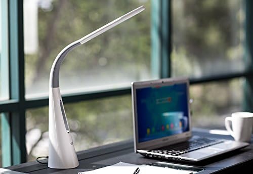 LED Desk Lamp with Fan, Bladeless Quiet 500 Lux Eye-Caring Table Lamp