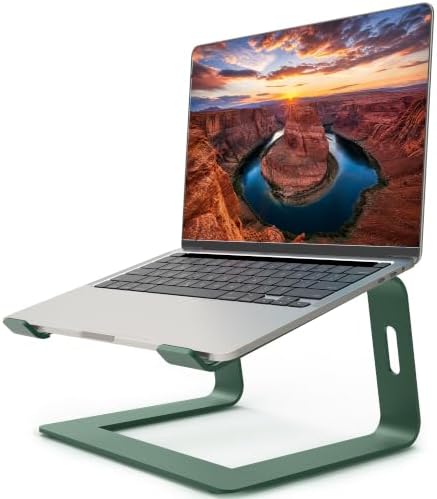 Orionstar Ergonomic Laptop Stand, Aluminum Riser, 10-15.6",Green