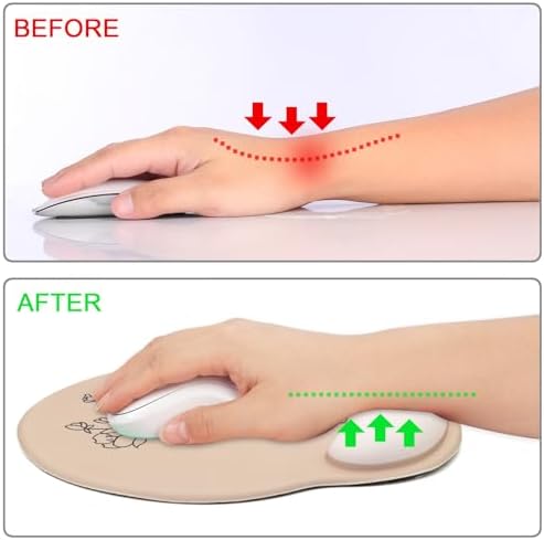 Ergonomic Mouse Pad with Wrist Rest Support,Gel Mouse Pads for Desk