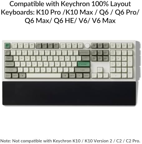 Silicone Wrist Rest for Keychron K10 Pro / K10 Max/ K10 HE / Q6 / Q6 Pro / Q6 Max / Q6 HE / V6 / V6 Max, 17.6" Non-Slip Palm Rest, 100% Full-Sized Mechanical Keyboards Support with Typing Pain Relief