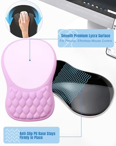 Ergonomic Mouse Pad with Sloped Memory Foam Wrist Rest