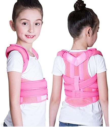Posture Corrector Adjustable Back Shoulder Straighten Orthopedic Brace Belt for Kyphosis, Chest Slouching and Humpback, Improving Posture Back Posture (Color : Pink, Size : Medium)