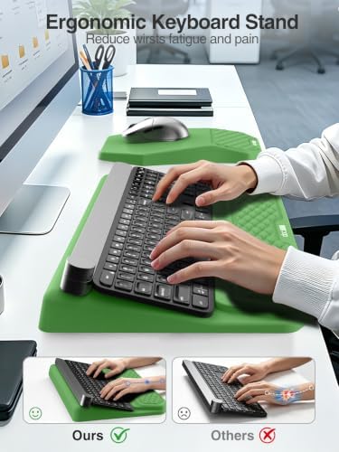 Ergonomic Wrist Rest with Keyboard Stand and Mouse Pad for Easy Typing