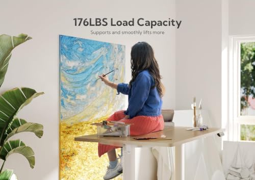 Claiks Electric Height Adjustable Standing Desk, 48x24 Inch, Nature