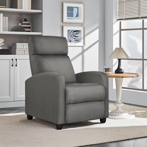 Yaheetech Recliner Chair with 3 Adjustable Angles Living Room Chairs Gray