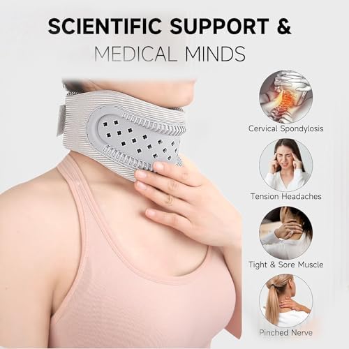 Neck Brace for Neck Support and Pain Relief, Silicone Foam Cervical Collar Wrap Keep Vertebrae Stable for Relief of Cervical Spine Pressure (Gray)