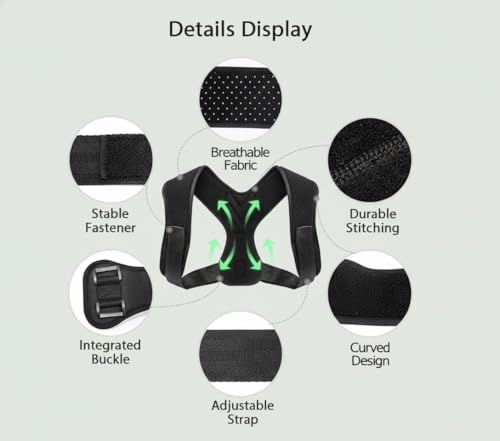 Posture Corrector For Women,Back Brace Posture Corrector,Adjustable Back Brace For Posture,Improve Posture,Comfortable And Effective Back Pain Relief,Long-Term Daily Wear For Office Workers, Black S