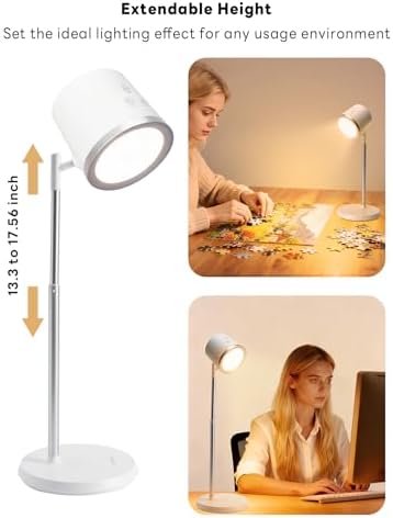 Rechargeable LED Desk Lamp, Magnetic Wall Mount LED Light, Dimmable Cordless Reading Lamp with Adjustable Brightness & 3 Color Modes for Reading, Working, Bedroom, Hallway
