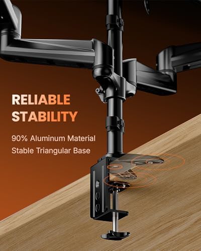 ErGear Triple Monitor Stand Fits Three 17–32 inch Monitors