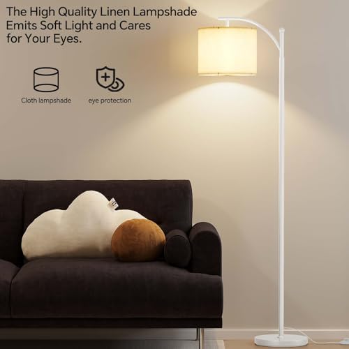 SUNMORY Arc Floor Lamp, Modern Floor Lamp with 9W 3 Color Temperatures Bulb