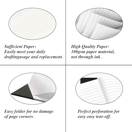Yaridar Large Lined Paper Pad - 22" x 17" Ruled Notepad, 50 Sheets/100 Pages Legal Pads, 100 gsm White Paper Notepad Desk Pad for School, Home, Office, Business