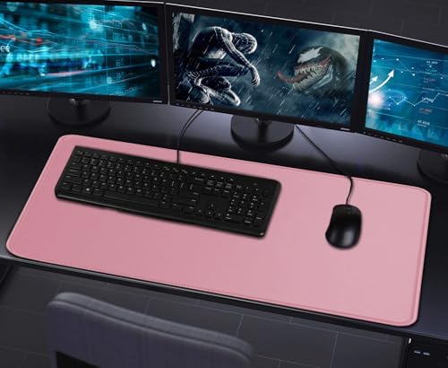 Large Mouse Pad with Stitched Edges, Durable Non-Slip Natural Rubber Base