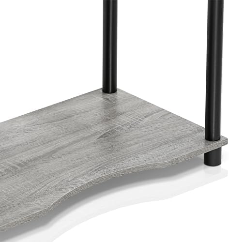 Furinno 10016GYW/BK Home Laptop Notebook Computer Desk, French Oak Grey/Black