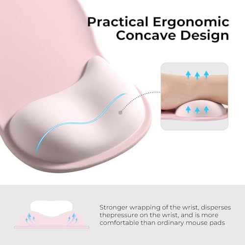 EooCoo Mouse Pad with Gel Wrist Rest, Ergonomic Mousepad Wrist Alignment