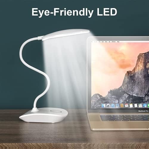 DEEPLITE LED Desk Lamp Battery Operated Lights Cordless Rechargeable Lamp, Flexible Gooseneck Portable Light for Bed Craft Nail Home Office, Eye-Caring Dimmable Small Desk Lamp Wireless Reading Lamp