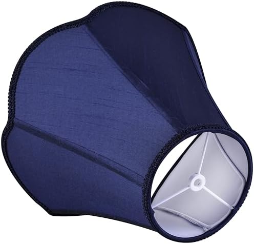 GO&SO Lamp Shades 1Pc,6" x 13" x 10.6",Scalloped Lamp Shade,Blue Petals