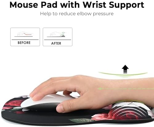 EooCoo Ergonomic Mouse Pad with Wrist Rest, Memory Foam Support Mousepad