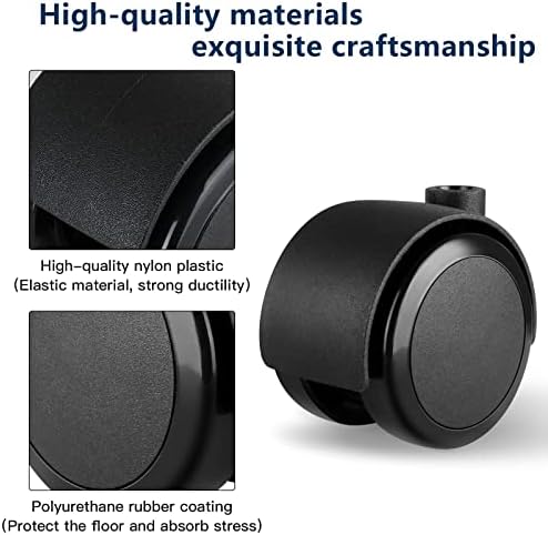Apllamo 2 Inch Swivel Casters 5/16" Stem & Top Plate, 1000 LBS Heavy Duty