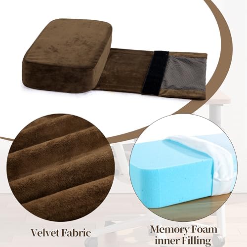 HOMBYS Memory Foam Neck Pillow for Recliner, Adjustable Headrest Cushion with Soft Plush Fabric and Medium Firm Filling, Design for Recliner Sofa Armchair, Machine Washable and Non-slip (Coffee Color)
