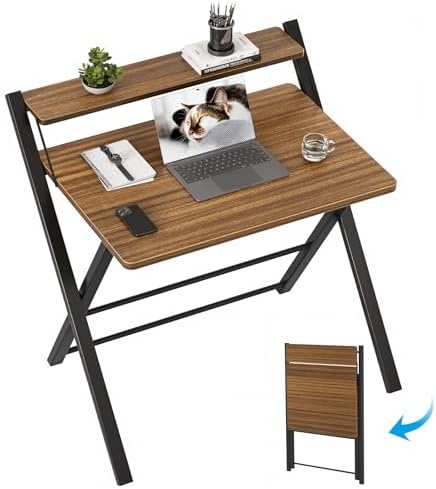 GreenForest Folding Desk No Assembly, Sturdy Computer Desk for Small Spaces