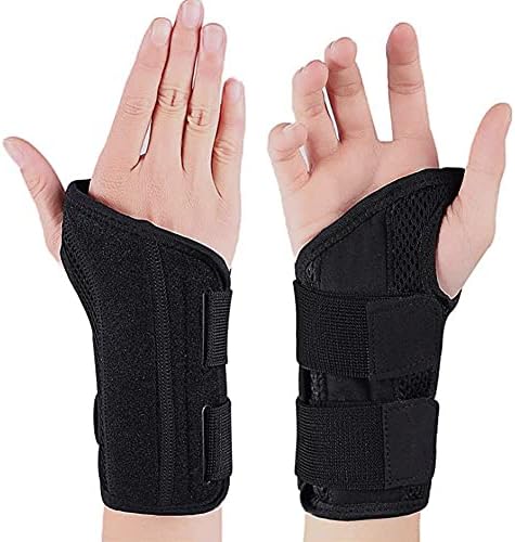 NuCamper Wrist Brace for Carpal Tunnel Night Wrist Support Right Hand Black