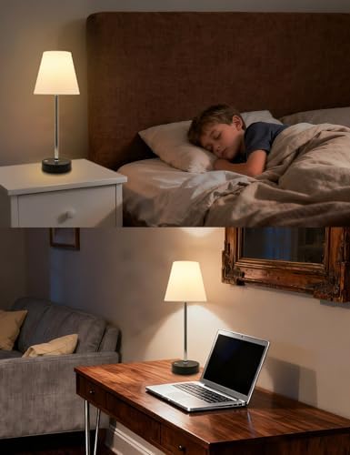 Cordless Lamp, 15'' Small Rechargeable Touch Control Table Lamps 5000mAh