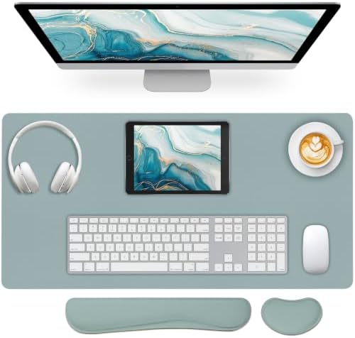 Desk Mat Set,3-in-1 Mouse Pad with Wrist Rest and Keyboard Pad