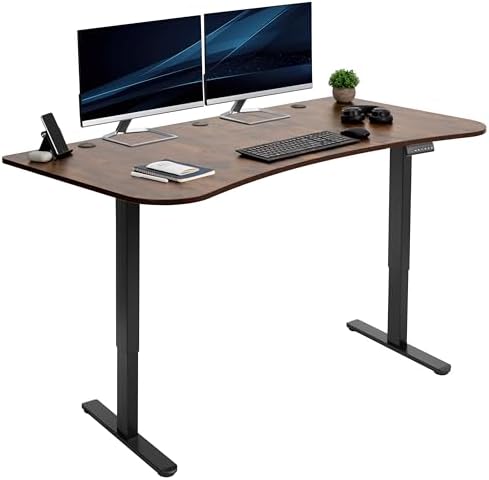 VIVO Rustic Vintage Brown 60 x 24 in Standing Desk, DESK-KIT-E2B1N