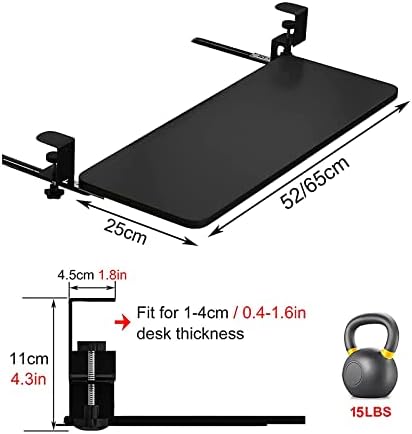 Keyboard Stand for Corner L Shaped Desk - Slide Out Tray with Hidden Drawers - No Drilling Needed - Swivel Clips - 3 Color Options