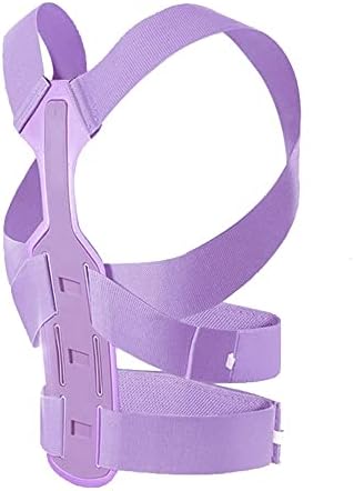 Adjustable Upper Back Posture Corrector for Women Invisible Back Brace Shoulder Neck Clavicle Spine Brace Back Lumbar Support Belt Corset Hunchback Correction(Purple,Large)