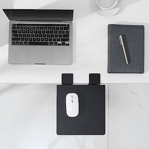 ETHU Compact Foldable Desk Extender Tray with Clamp, 9.4x9, Black