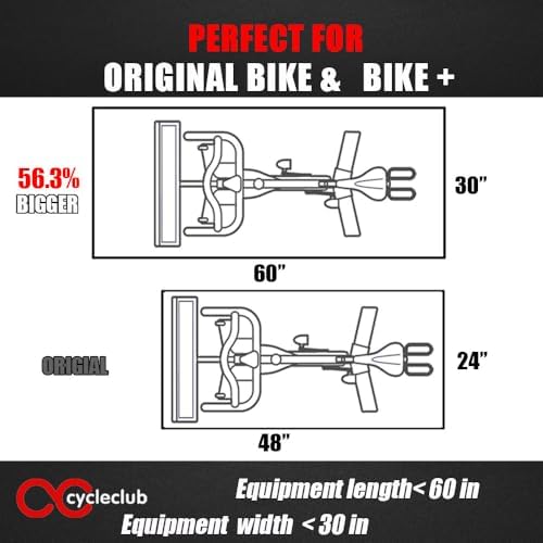 Cycleclub Bike Mat Compatible with Peloton Bike,Elliptical,Treadmill Mat, 6mm Thick, Under Exercise Bike Trainer Pad for Indoor Stationary Spin Bike Gym Equipment Hardwood Floor Carpet Protector