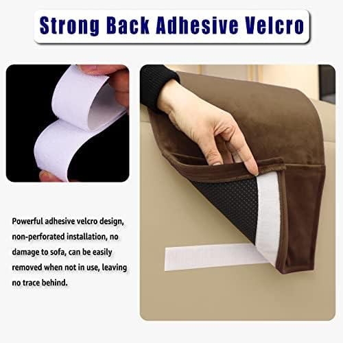 Velvet Recliner Head Pillow with Non-Slip Base - Adjustable Neck Support for Pain Relief in Home, Office and Travel (Brown)