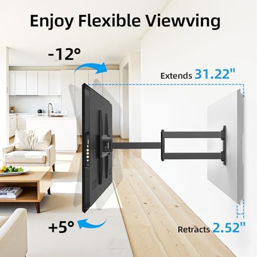 USX STAR Corner TV Wall Mount Long Arm Full Motion for 42 50 55 65 inch TVs