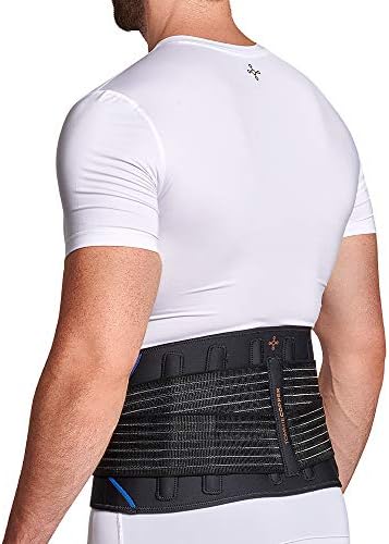 Tommie Copper Pro-Grade Adjustable Support Back Brace, Unisex, Men & Women, Breathable Ultra Flex Stability Straps for Lumbar, Posture & Muscle Support - Black - Small/Medium