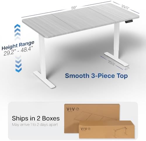 VIVO Dark Gray 60 x 30 in Standing Desk, DESK-KIT-1W6G-30