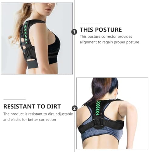 Adjustable Hunchback Corrector Back Brace Upper Back Posture Corrector Strap with Shoulder Support Belt for Sitting Posture Men and Women 16.53 X 6.69 X 0.39 in