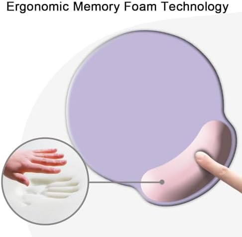 DOOKE ErgoComfort Wrist Rest Mouse Pad-Ergonomic Office Mousepad with Wrist Support-Non-Slip, Design Desk Accessories Mat for Home&Game Decor Pink Purple