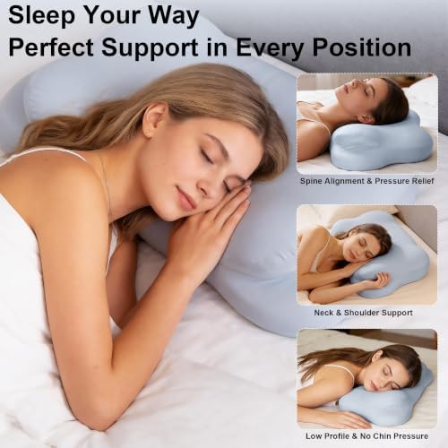 Cloud Pillow for Sleeping, Cervical Neck Support Memory Foam Pillow